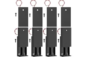 MKBKLLJY 8St. 2AA Batteriehalter mit Schalter 2 x 1.5V AA Batteriehalter Gehäuse mit EIN/Aus Schalter Drahtleitungen und Befestigungsschrauben für DIY und DC Ausrüstung