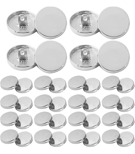 10 Bottoni In Metallo Per Cucito - Ø15mm Argento Con 2 Fori - Foto 10