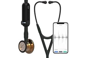 3M Littmann Fonendoscopio digital CORE; campana, tubo color negro, vástago y auricular con acabado en cobre de alto brillo; 69 cm; 8863