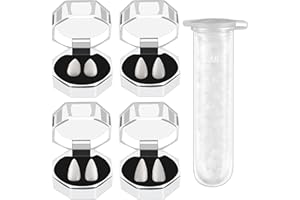 SIXIUDIA 5 Stücke Vampir Fangs Kit Vampire Zähne Gefälschte Zahnersatz mit 1 Rohr Zähne Pellets Klebstoff 4 Größen Custom Fangs， für Cosplay Party Requisiten Weihnachten halloween zähne