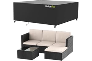 rattantree Cubiertas impermeables para muebles de jardín, 200x160x70 cm, tela Oxford 420D, cubiertas de mesa para sillas de patio, fundas para muebles de ratán antirayos UV, exteriores interiores