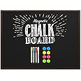 DOLLAR BOSS Magnetic Large Chalkboard 90 X 120cm Wall Mounted Large Blackboard Kitchen Black Boards for Walls Menu Chalk Board Rustic Wooden Frame for Office School Coffee Kitchen