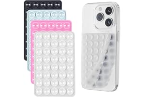 AUXHCYL 4 Stück Silikon Handy Saugnapf Doppelseitig, Saugnapf Handy für Selfies & Videos, Handy Saugnapf Halterung für Alle Handy-Modelle (Transparent, Schwarz, Rosa, Blau)