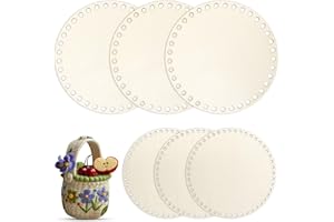 KXVXXV 6 Stück Korbboden zum Häkeln Holzboden zum Häkeln Crochet Naturholzkorbboden Kreis Blank Gehäkelter Taschenboden aus Holz für DIY Basket Webbedarf Kunsthandwerk Heimdekoration 15cm/20cm