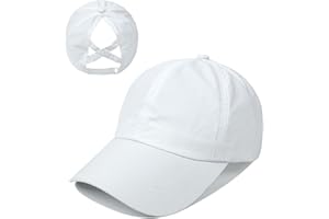 Fadcaer Casquette de Baseball avec Queue de Cheval pour Femmes, Casquette de Baseball avec Queue de Cheval croisée, Chapeau Ajustable en Maille à séchage Rapide avec Trou