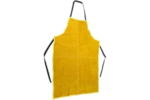 ENET Grembiule da lavoro in pelle resistente al calore per uomo (65,6 x 85,4 cm) grembiule resistente alla fiamma, colore: marrone