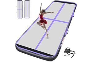 KIKILIVE Tapis de Tumbling, 10/20 CM d'épaisseur Tapis d'entrainement, 2/3/4/5/6M Tapis de Gymnastique,Tapis d'exercice avec Pompe à air, Piste de Gym Gonflable, Matelas d'Air