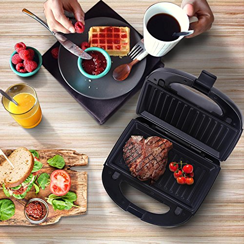 Aigostar Rubik 3 In 1 – Sandwich Grill Waffle 750W, Piastre Antiaderenti Rimovibili E Lavabili