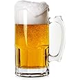 Bavel Style Extra Large Beer Mug 35 Ounce,Large Glass Mugs With Handle,One Liter German Beer Stein Super Mug (35 oz)