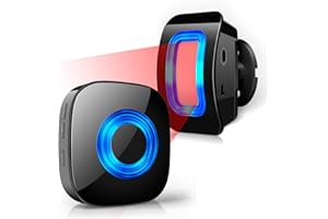 Detector de Movimiento por Infrarrojos con Detector de Alarma, Sistema de Alarma inalámbrico PHYSEN para Seguridad en el hogar, Rango de 120-150 M a 4-5 Mx110 °, 1 Detector de Movimiento y 1 Receptor