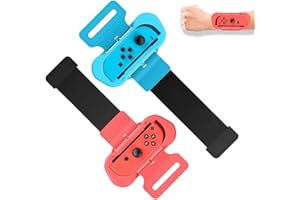 GAMSURFING Wristbands for Just Dance 2025/2024/2023/2022 &Zumba Burn It Up,[Blue & Red] Adjustable Elastic Wrist Straps for Nintendo Switch Controller/Switch OLED JoyCons Just Dance Accessories,2 Pack