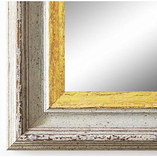 Spiegel Wandspiegel Badspiegel Flurspiegel Garderobenspiegel - Über 200 Größen - Trento Beige Gold 5,4 - Außenmaß des Spiegels DIN A2 (42,0 x 59,4 cm) - Wunschmaße auf Anfrage - Antik, Barock