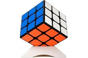 OJIN 3x3 Zauberwürfel Puzzles Schwarz Glatte Gehirn Teaser Twist Spielzeug mit Einem Würfel Stativ