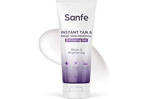 Sanfe Instant Tan & Dead Skin Removal Exfoliating Gel | Visibly Removes Tan | AHA Exfoliation in Minutes | Smooth & Bright Skin | 100g