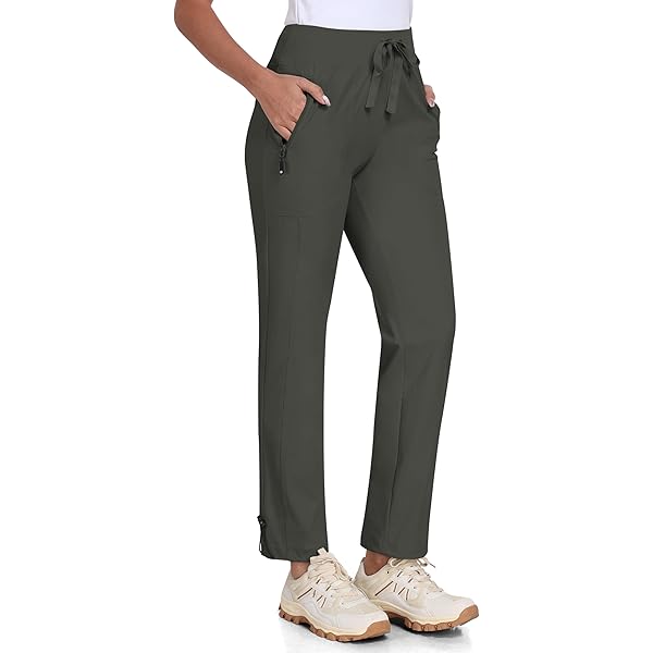MoFiz Wandelbroek voor Dames; Lichte Cargobroek, Ademend, Trekkingbroek, Workout, Waterdicht, Winddicht, Casual Outdoorbroek, zwart, S