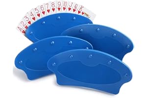 LotFancy Playing Card Holder For Kids, 4x Playing Card Storage Case, Hands free Card Game Holder for Poker, Game Card Stands For Canasta Uno Extreme Waddingtons, Plastic