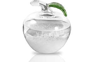 TIOODRE Storm Glass Weather Station, Apple Glass Weather Forecaster Barometer Weather Forecast Bottle Weather Predictor for Desktop Decor, Gift for Christmas Valentine's Day- Unique Gifts for Women