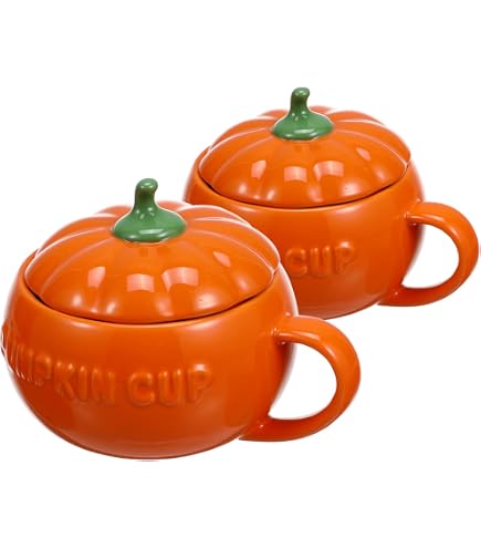 YARNOW Halloween-Kürbis-Tasse – Keramik-Becher In Kürbisform, Orange, Für Kaffee, Tee Oder Deko