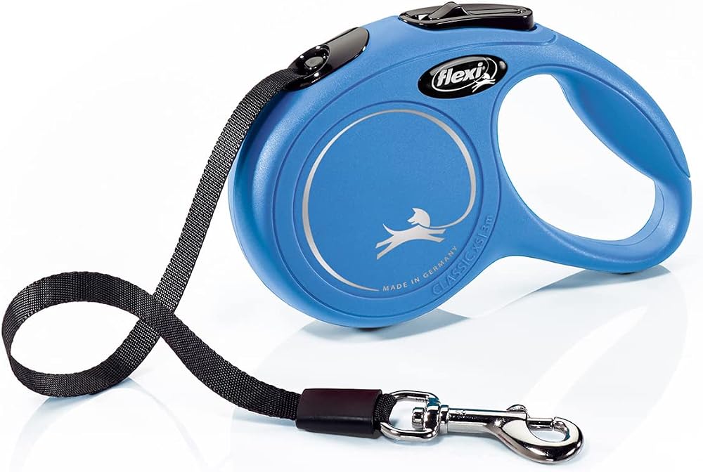 Flexi Classic Tape, Otomatik Köpek Gezdirme Tasması Small, 3 Metre, Mavi