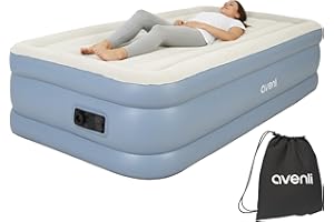 AVENLI Materasso Letto gonfiabile autogonfiabile singolo 191x99x46cm materassi autogonfiante per ospiti con pompa integrata superficie di sdraio extra alta e floccata per campeggio e casa