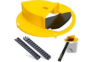 CAMILIFE Piège à Souris et Rats Vivants en Plastique, Couvercles Jaunes Capture Simultanée de Plusieurs Rongeurs, Utilisation Intérieure et Extérieure, Adapté aux Fûts de 5 Gallons (1)
