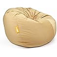 Jumbble Nest Soft Suede Bean Bag with Filling | Cozy Bean Bag Best for Lounging Indoor | Kids & Adult | Soft Velvet Fabric | Filled with Polystyrene Beads (Beige, Large)