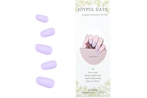 JOYFULDAYS JOYFUL DAYS Tiras de Uñas de Gel Semi-Curado, Autoadhesivas Pegatina de Esmalte de Uñas de Gel, Nail Wrap Incluye Lima y Palo (Lavender)