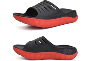 KuaiLu Mens Recovery Sandals With Comfortable Plantar Fasciitis Arch Support, Orthotic Open Toe Sport Slides Thick Cushion Reduces Stress on Feet, Joints & Back Post-Exercise