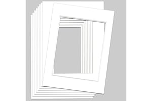 ZIYUHAO Picture Mounts 10pcs Photo Mounts A4 Picture Mount for Frames Mats Board for Add Visual Interest to Image Artwork Paintings, A4 Picture Frame with Mount Display (6x8 inch Image)