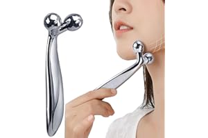 Votvlog 3D Rouleaux Massage des Visage, Rouleau de Massage Rotatif à 360 °, Face Lifting Serrage Cou Massage Instrument Outil, Pour visage, Tonifiant, Anti-rides, Raffermissant, Relaxation Musculaire