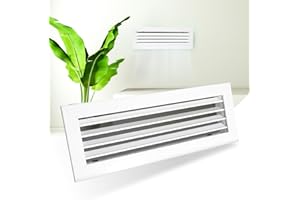 Ralertreik Rejilla Impulsión Blanca Lamas Horizontales Móviles para Aire Acondicionado Salida de Aire Orientable (1000x100 mm)