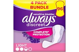 Always Discreet Incontinence Panty Liners For Women, Normal 96 Liners (24 x 4 Packs) SAVING PACK, Complete Protection, for Bladder Leak, Thin And Discreet, Odour Neutraliser