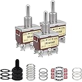 Infeeltech 3 interruptores de conmutación instantánea, 202a 125v, 2H - c223 dpdt, 6 terminales encendidas/apagadas/encendidas