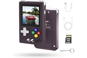 Whatsko RG Nano Mini Retro Handheld Game Console, CNC in lega di alluminio, lettore musicale con altoparlante Hi-Fi, schermo IPS da 1,54" e scheda TF da 64G (Viola)