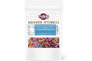 Rulop Dairy Free Rainbow sprinkles 1kg, Colourful Sugar Strands That Are a Tasty and Exciting Option For Topping Cakes, Ice Cream and Cookies (1kg)
