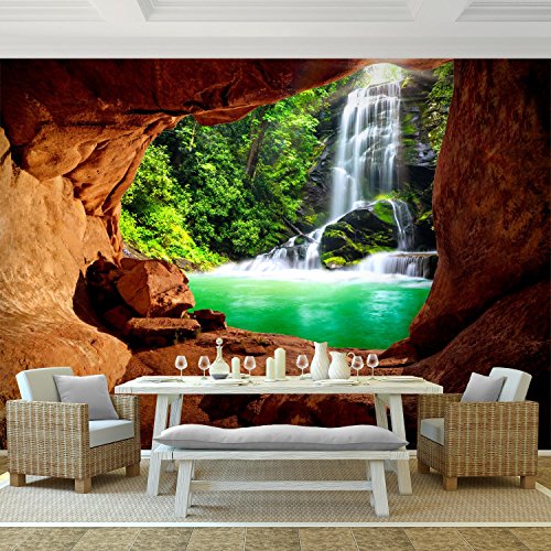 Fototapete Wasserfall 352 x 250 cm – Vliestapete – Wandtapete – Vlies Phototapete – Wand – Wandbilder XXL – !!! 100% MADE IN GERMANY !!! Runa Tapete 9071011c - 2