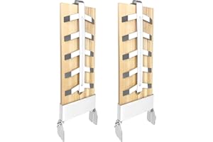 SUBTLETY Flammlachsbretter 2er Set Räucherbrett Flammlachsbrett mit Edelstahl-Halterung 5 Stufen Einstellbar Lachsbretter Outdoor Grill Zedernholzbrett für Feuerschalen & Grill Tragfähigkeit bis 2,5kg