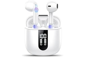 Bluetooth Kopfhörer, In Ear Kopfhörer Kabellos Bluetooth 5.4 Kabellose Kopfhörer mit 4 Mic, 2025 Kabellose Kopfhörer 50 Std ENC Noise Cancelling Earbuds Tiefer Bass, IP7 Wasserdicht Ohrhörer, USB-C