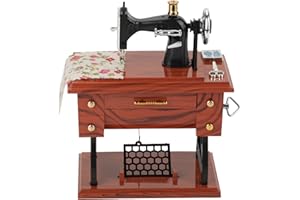 Dekaim Sewing Machines Music Box, Mini Vintage Originality Retro Sewing Clockwork Music Box,Gift Table Decoration
