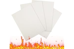 PETSTIBLE Keramikfaser-Dichtungspapier, hitzebeständig, Rauchrohr, Kamin, Dichtungsmaterial für Ofenrohrklappen, A4, 3 mm, 4 Stück