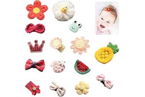 VYZUTR Pack of 15 Baby Hair Clips Tiny Bow for Newborns No Slip Toddler Mini Barrettes Hair Accessories for Baby Fine Hair Girls