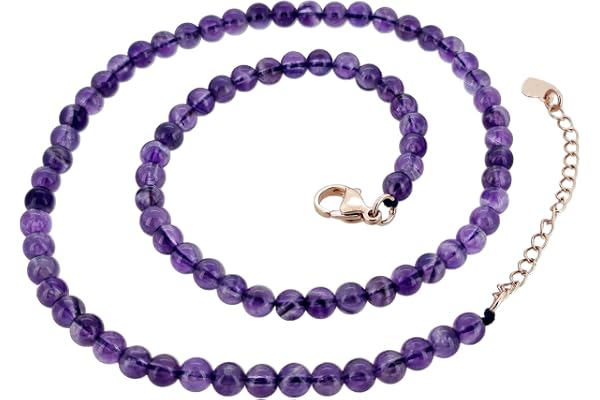 Collier De Perles Fait À La Main Pour Femmes Et Filles, Ras Du Cou, Perles De 4mm, Pierres Précieuses Naturelles, Bijoux En Cristal De Guérison, Couches Empilables (améthyste)