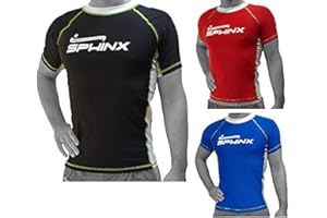 Kenneth J Lane Sphinx Rashguard Manica Corta Maglietta Rash Guard Unisex - Adulto