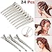 24 Pcs Set Of Metal Non-Slip Hair Sectioning Sprung Clips Strong Grip Hairdressing Beauty Salon For Styles Hair Clips Cutting Straightening & Blow Drying For Girls Ladies Women