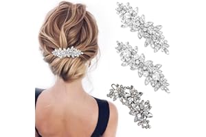 ZORVUJI 3 Fermagli Capelli Donna Eleganti Strass, Spille Decorative Fiore Matrimonio, Accessori Capelli Donna per Damigelle e Sposa