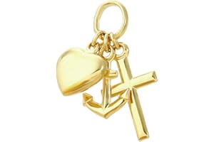 NKlaus 11mm Glaube Liebe Hoffnung aus 925 Sterlin Silber oder 333,585 Gelb Gold und 333 Weiß Gold Kettenanhänger