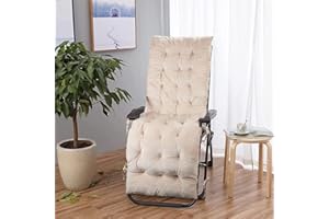 Big Hippo Coussin beige pour chaise longue d'extérieur – Coussin de chaise longue de terrasse avec attaches, 150 x 48,3 cm – Velours doux, antidérapant, confortable et durable