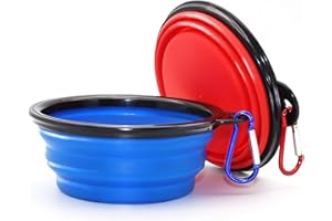 AZU 2 Piezas - Bebedero Perro Portatil - Bebedero Plegable Perro - Bebedero Portatil Mascota - Bebedero Gatos - Plato para Perros - Cuenco Plegable Perro