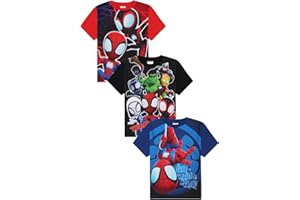 MARVEL Spidey and His Amazing Friends Boys Girls 3 Pack Kids T-Shirts Spiderman Childrens Multipack Tshirt