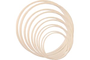 GOODENGFULL 10 Stück Traumfänger Basteln Ringe zum Basteln Dekoring Holzringe zum Basteln Traumfänger Kranz Rohling Holzringe Dekoringe zum Hängen Holzringe zum Basteln Makramee Ringe Goldene Hochzeit Deko
